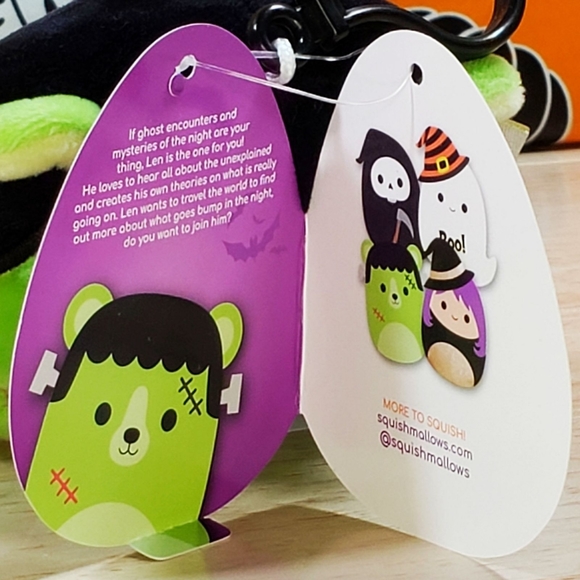 Squishmallow Len the Monster 3.5" Clip UltraSoft Stuffed Halloween Toy Plush NWT - Picture 10 of 11